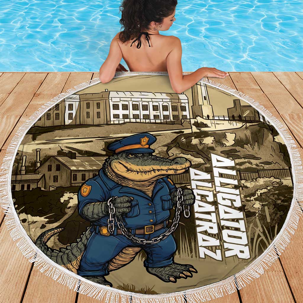 Alligator Alcatraz Beach Blanket Police Gator Rock Penitentiary - Wonder Print Shop