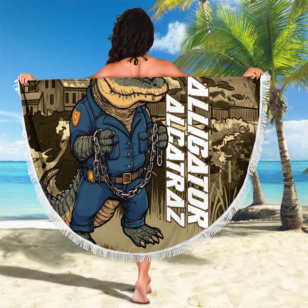 Alligator Alcatraz Beach Blanket Police Gator Rock Penitentiary - Wonder Print Shop