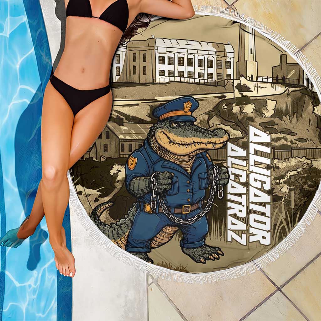 Alligator Alcatraz Beach Blanket Police Gator Rock Penitentiary - Wonder Print Shop