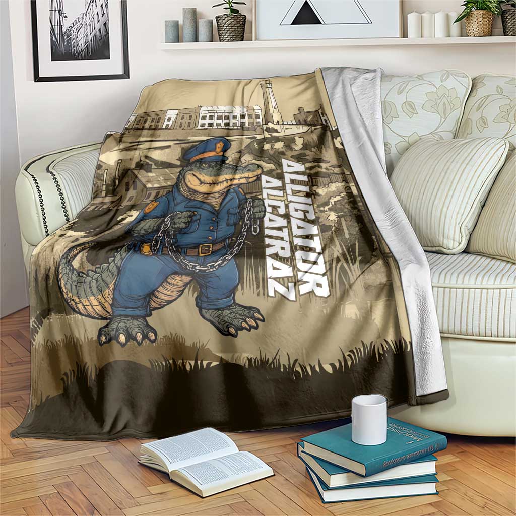 Alligator Alcatraz Blanket Police Gator Rock Penitentiary - Wonder Print Shop
