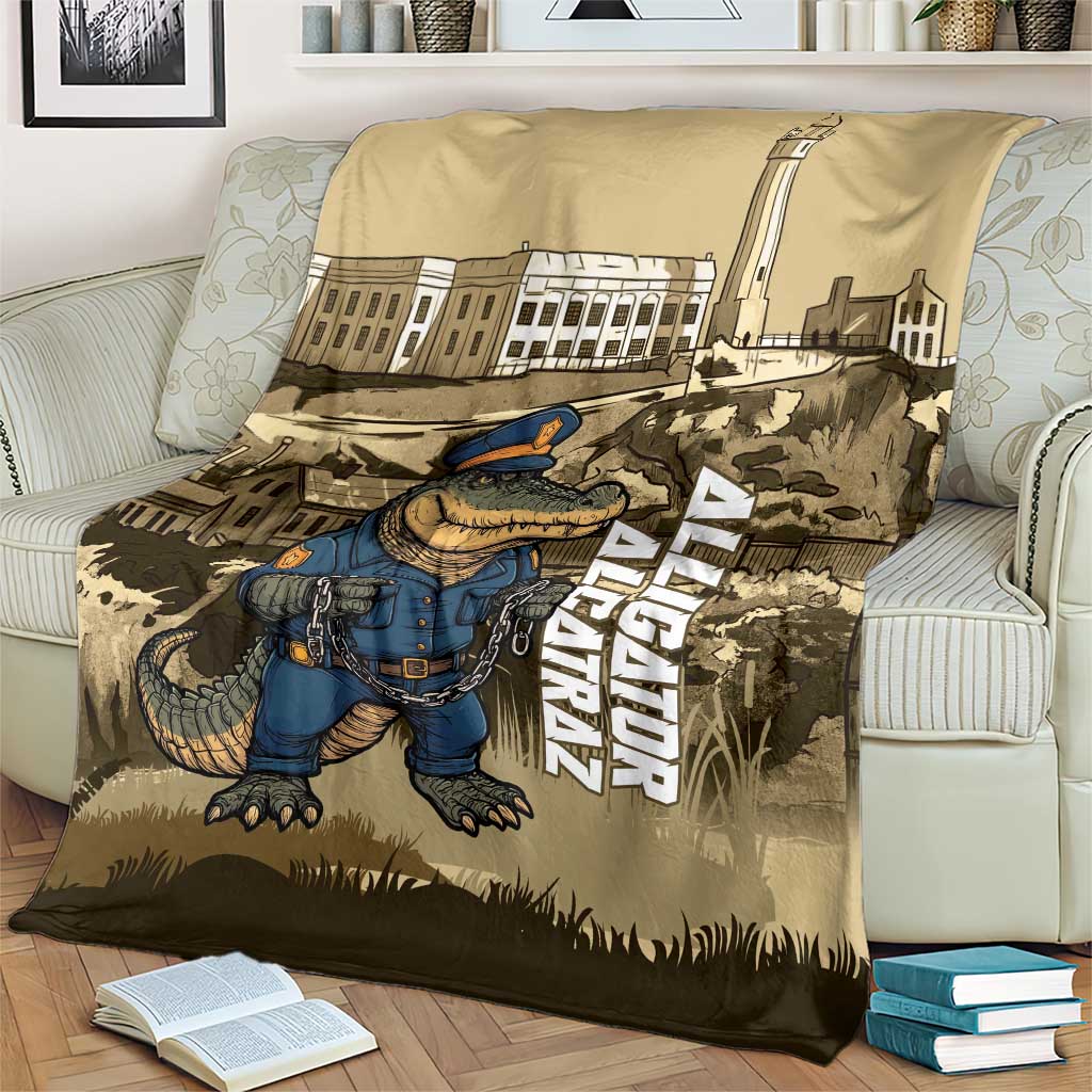 Alligator Alcatraz Blanket Police Gator Rock Penitentiary - Wonder Print Shop