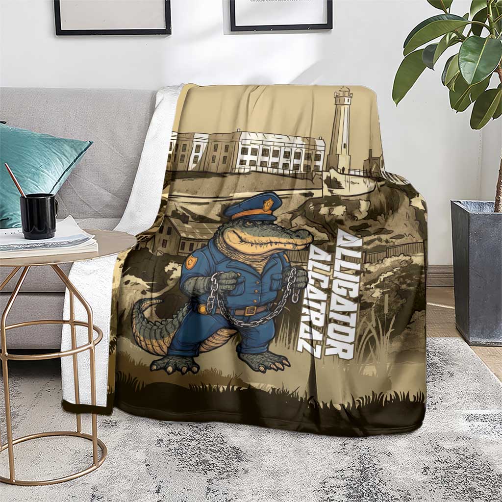 Alligator Alcatraz Blanket Police Gator Rock Penitentiary - Wonder Print Shop