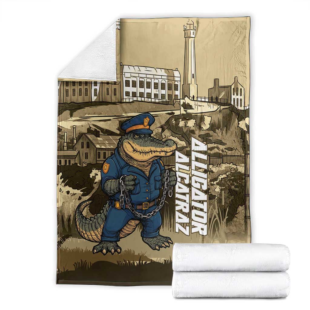 Alligator Alcatraz Blanket Police Gator Rock Penitentiary - Wonder Print Shop