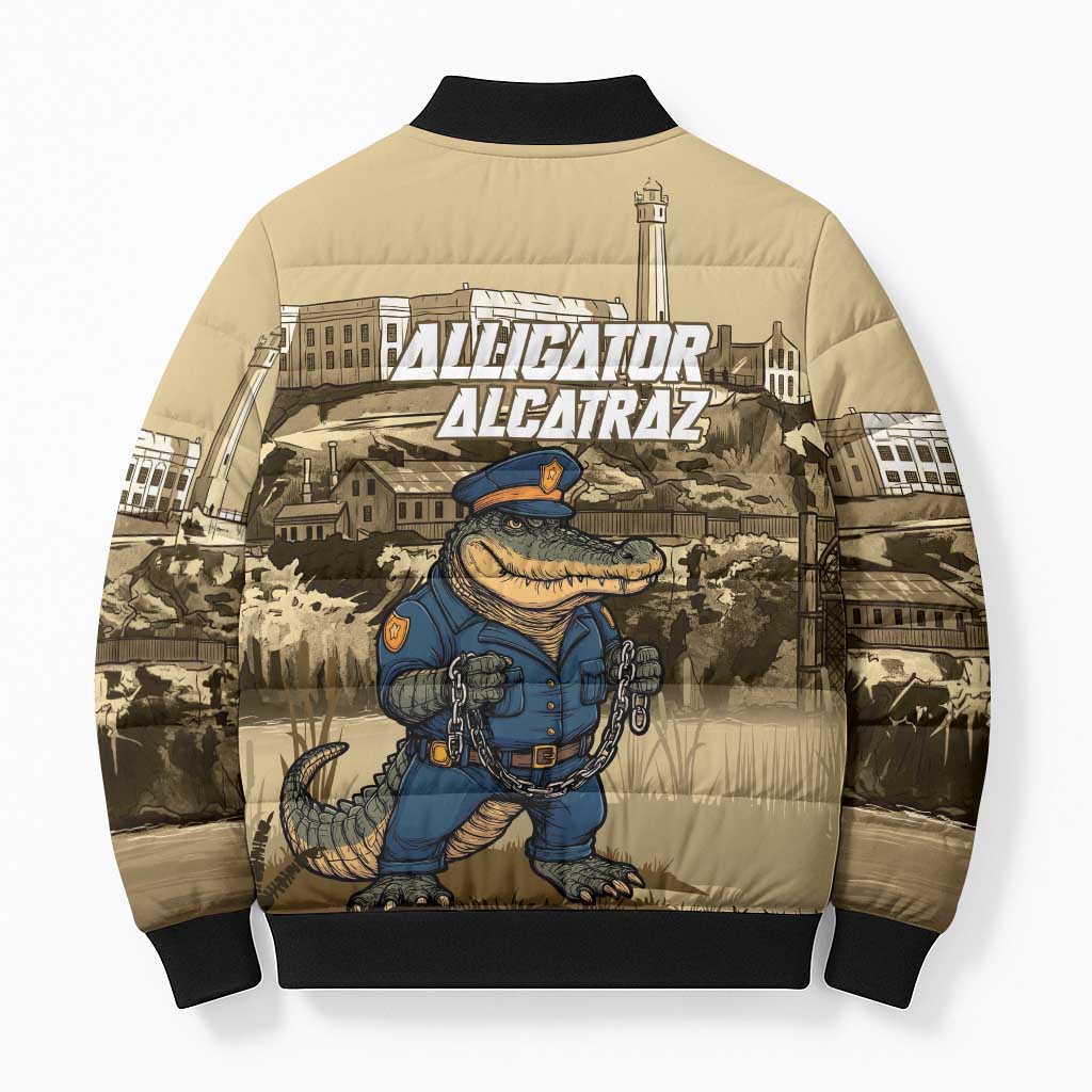 Alligator Alcatraz Bomber Puffer Jacket Police Gator Rock Penitentiary - Wonder Print Shop