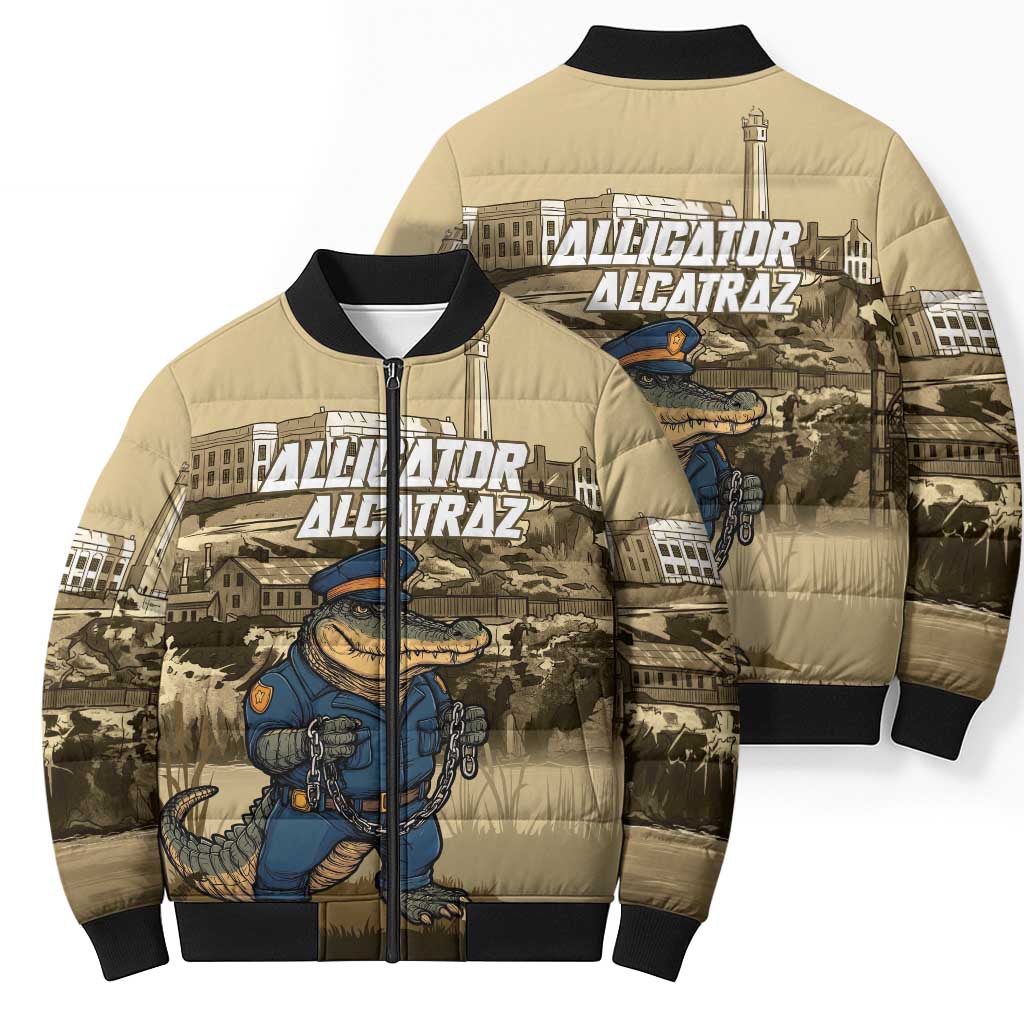 Alligator Alcatraz Bomber Puffer Jacket Police Gator Rock Penitentiary - Wonder Print Shop
