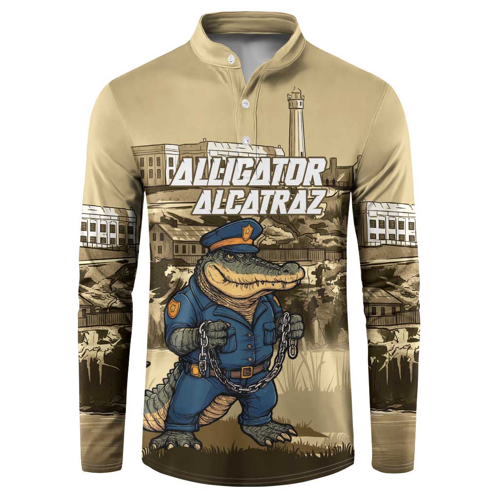 Alligator Alcatraz Button Sweatshirt Police Gator Rock Penitentiary - Wonder Print Shop