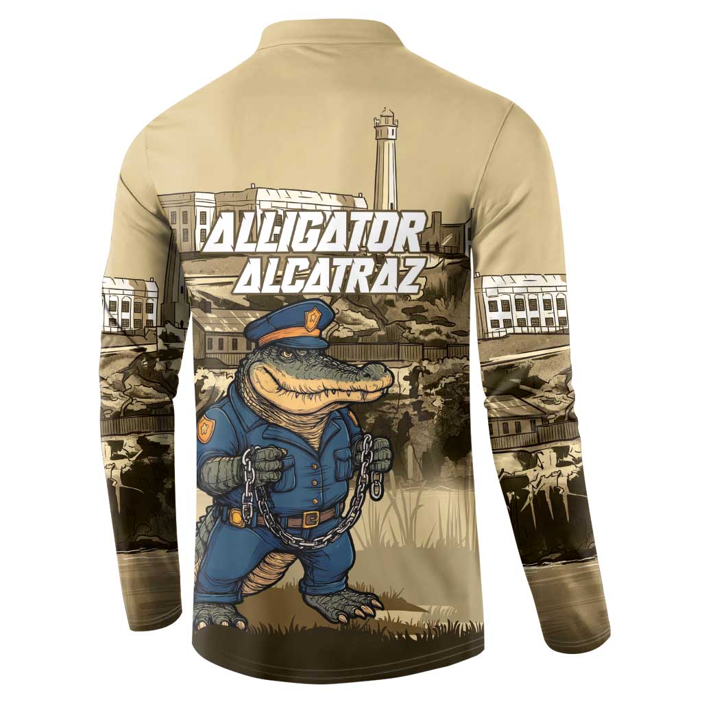 Alligator Alcatraz Button Sweatshirt Police Gator Rock Penitentiary - Wonder Print Shop