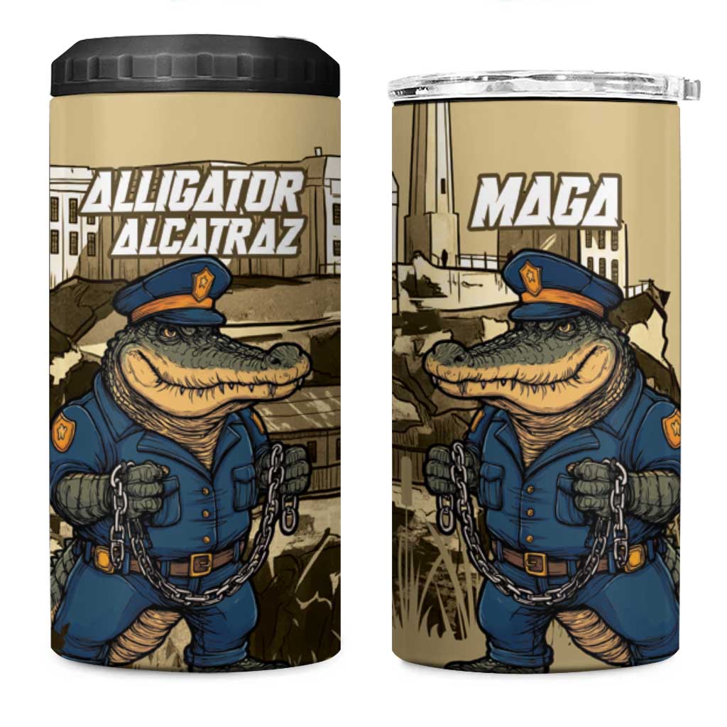 Alligator Alcatraz 4 in 1 Can Cooler Tumbler Police Gator Rock Penitentiary - Wonder Print Shop
