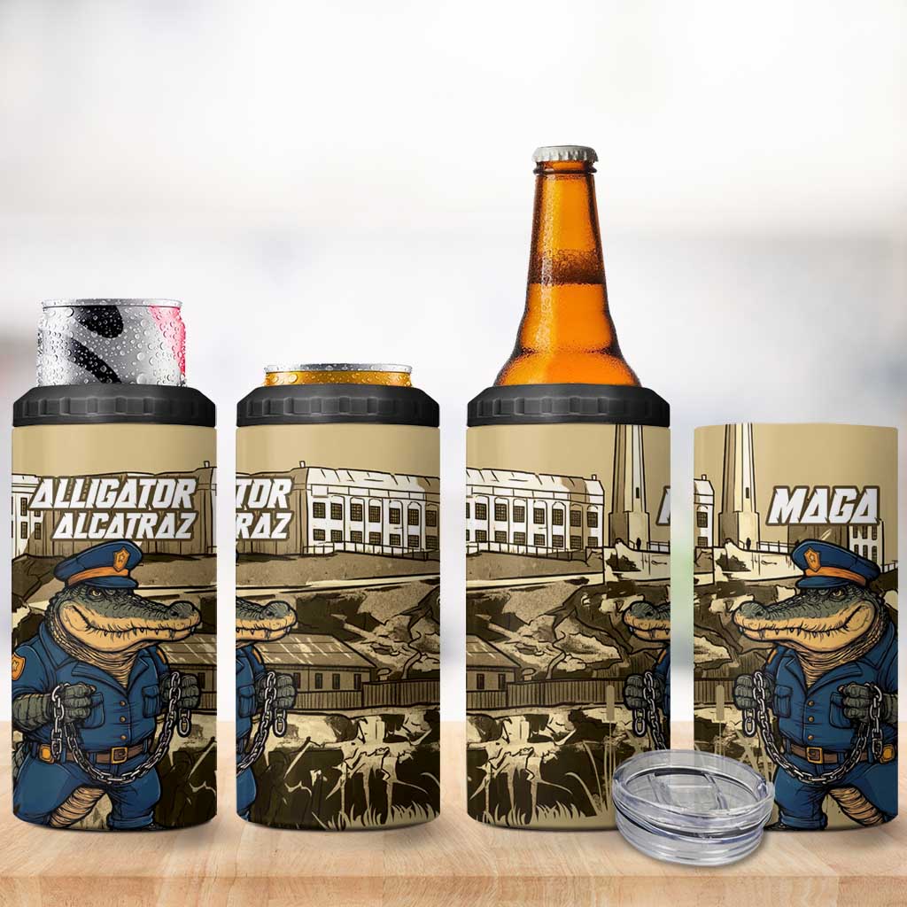 Alligator Alcatraz 4 in 1 Can Cooler Tumbler Police Gator Rock Penitentiary - Wonder Print Shop