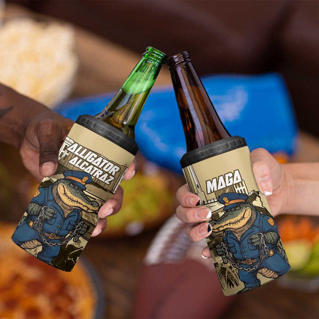 Alligator Alcatraz 4 in 1 Can Cooler Tumbler Police Gator Rock Penitentiary - Wonder Print Shop