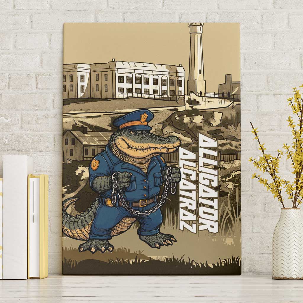 Alligator Alcatraz Canvas Wall Art Police Gator Rock Penitentiary - Wonder Print Shop