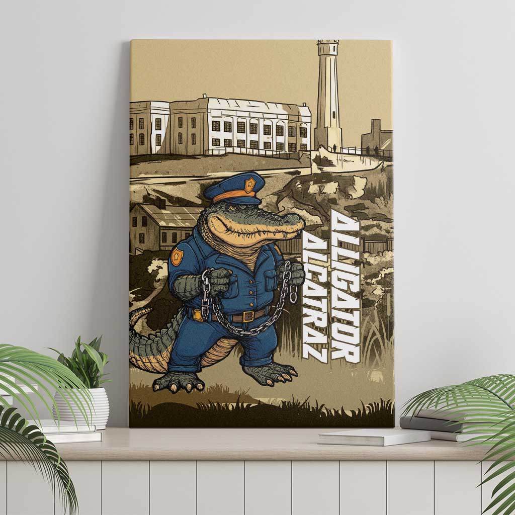 Alligator Alcatraz Canvas Wall Art Police Gator Rock Penitentiary - Wonder Print Shop