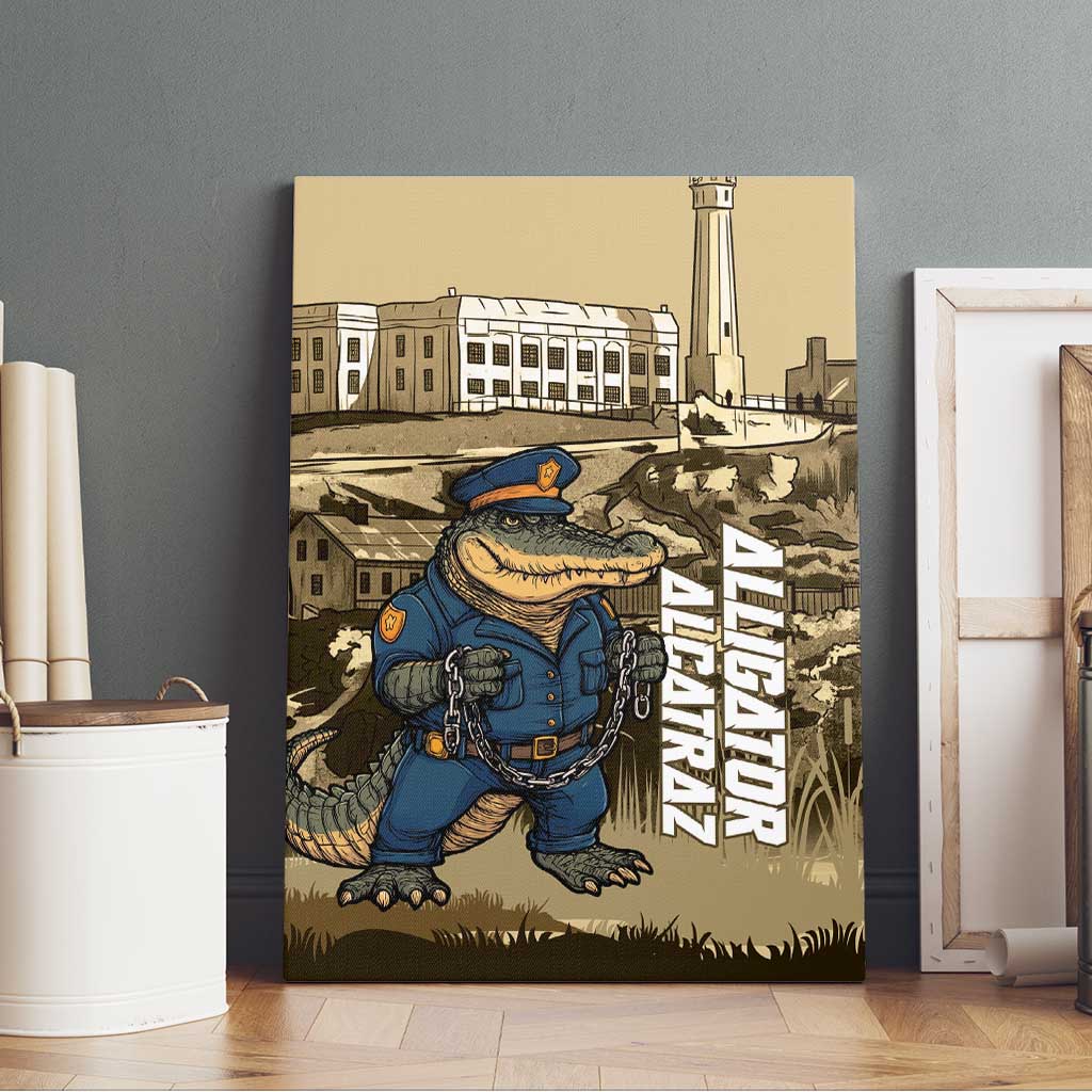 Alligator Alcatraz Canvas Wall Art Police Gator Rock Penitentiary - Wonder Print Shop