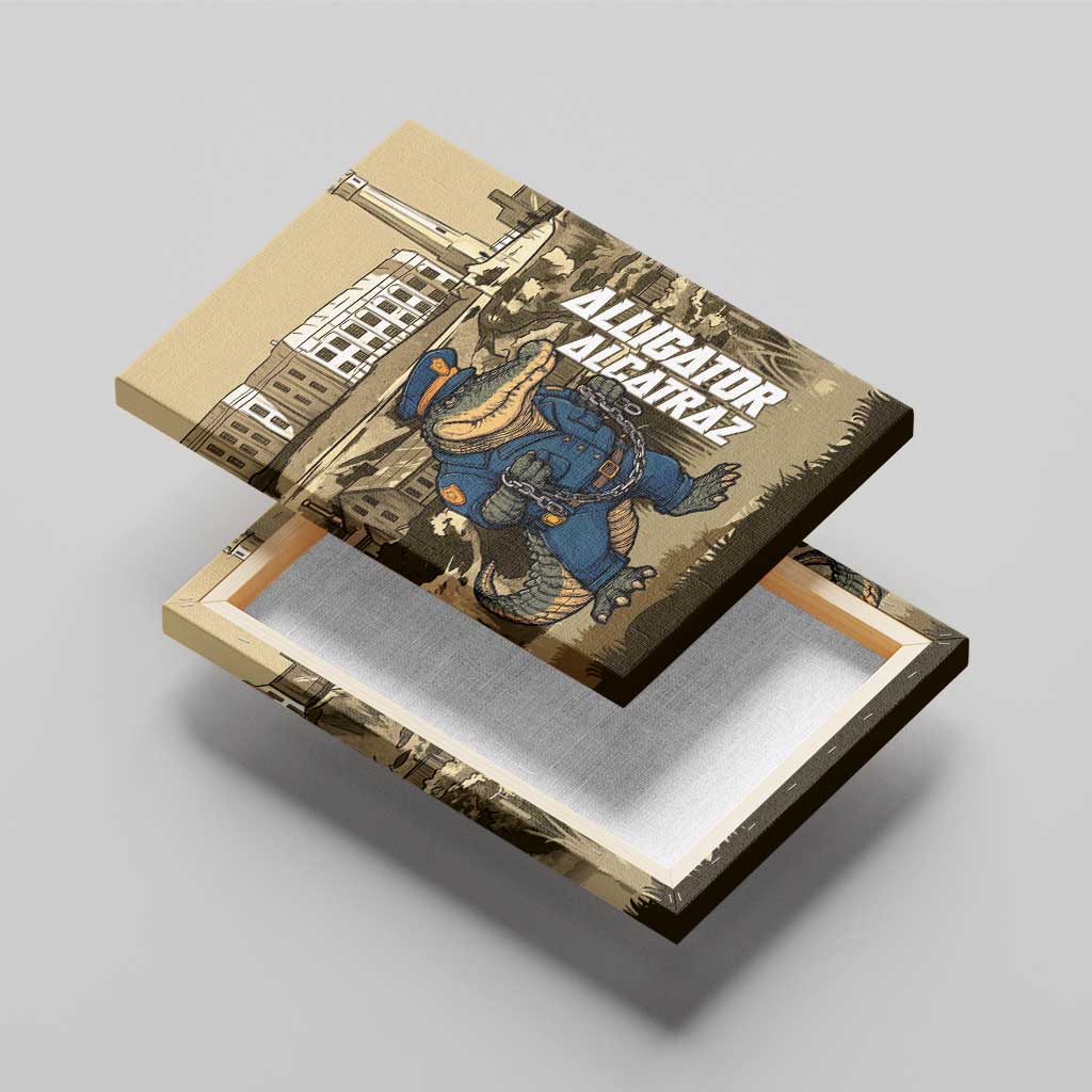 Alligator Alcatraz Canvas Wall Art Police Gator Rock Penitentiary - Wonder Print Shop