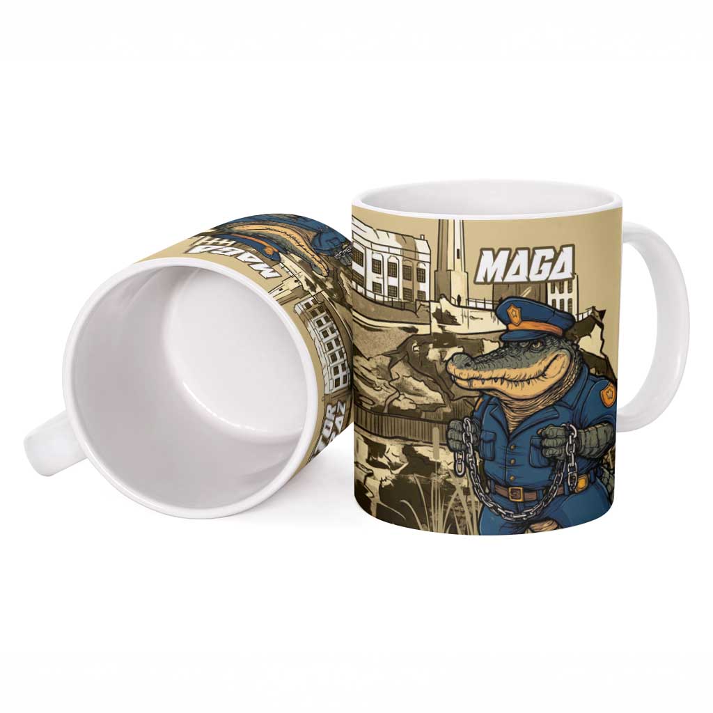 Alligator Alcatraz Ceramic Mug Police Gator Rock Penitentiary - Wonder Print Shop