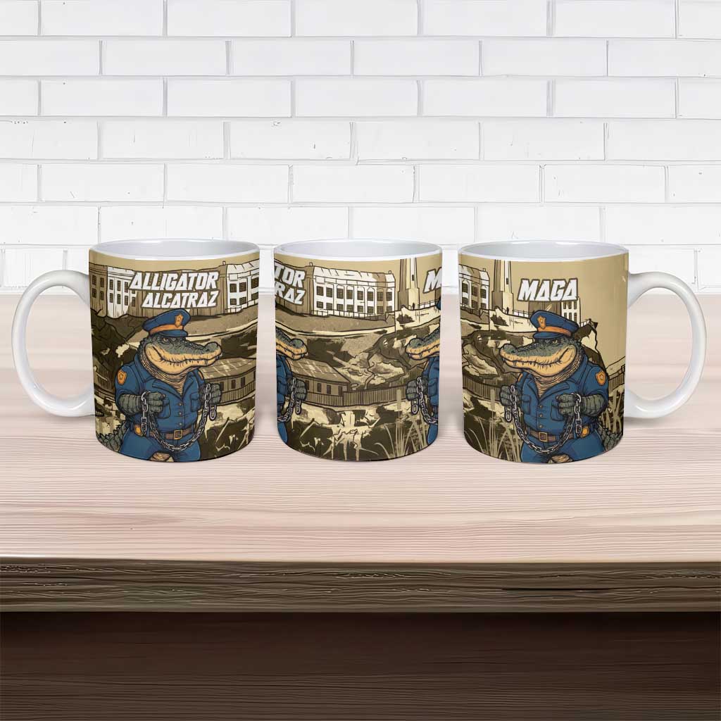 Alligator Alcatraz Ceramic Mug Police Gator Rock Penitentiary - Wonder Print Shop