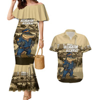 Alligator Alcatraz Couples Matching Mermaid Dress and Hawaiian Shirt Police Gator Rock Penitentiary - Wonder Print Shop