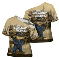 Alligator Alcatraz Cross Shoulder Shirt Police Gator Rock Penitentiary - Wonder Print Shop