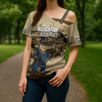 Alligator Alcatraz Cross Shoulder Shirt Police Gator Rock Penitentiary - Wonder Print Shop