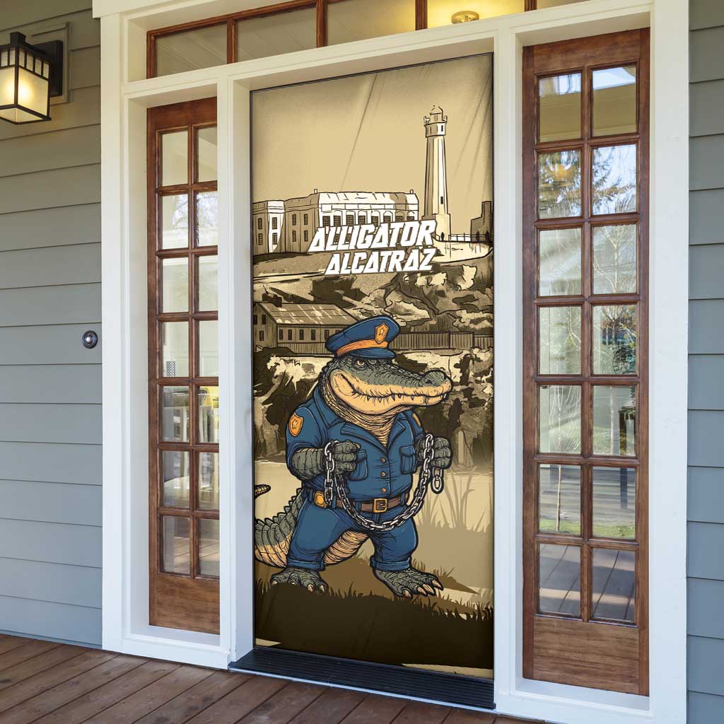 Alligator Alcatraz Door Cover Police Gator Rock Penitentiary - Wonder Print Shop