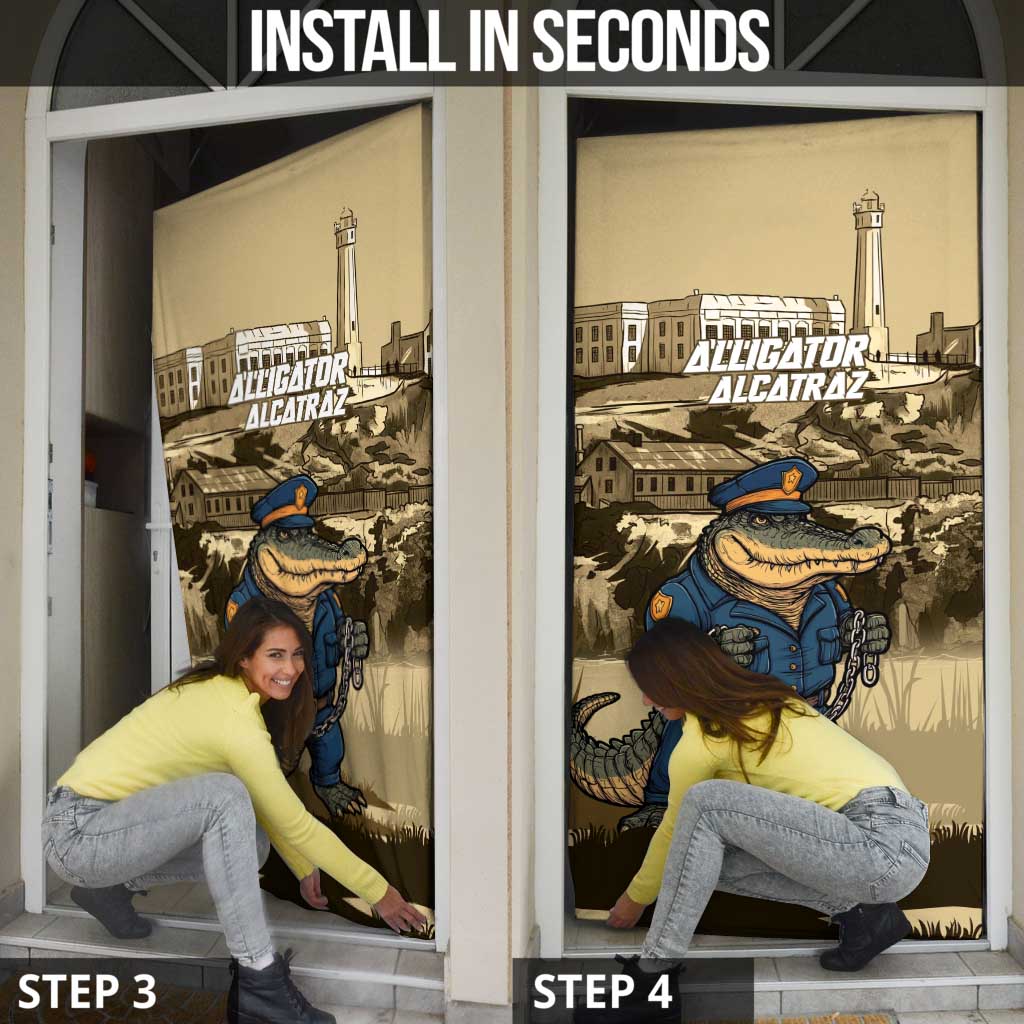 Alligator Alcatraz Door Cover Police Gator Rock Penitentiary - Wonder Print Shop