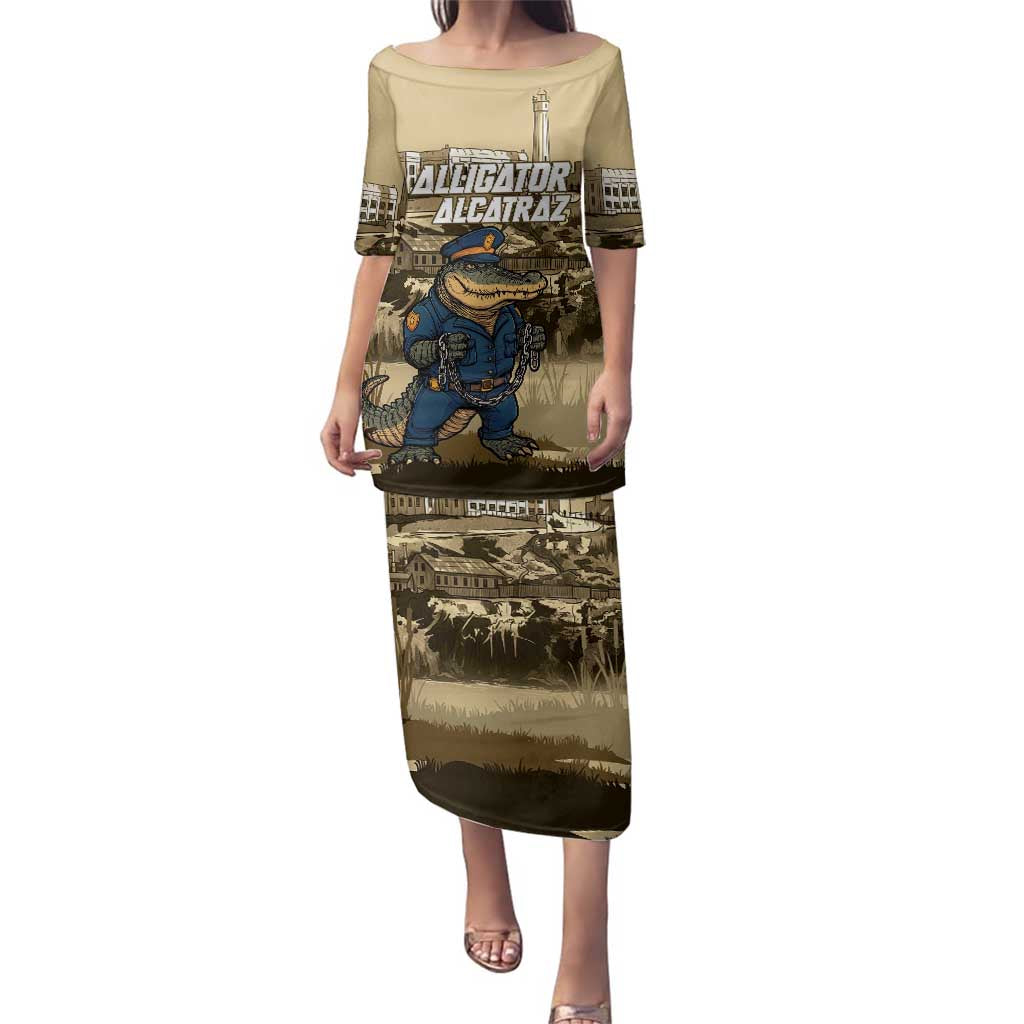Alligator Alcatraz Family Matching Puletasi and Hawaiian Shirt Police Gator Rock Penitentiary - Wonder Print Shop