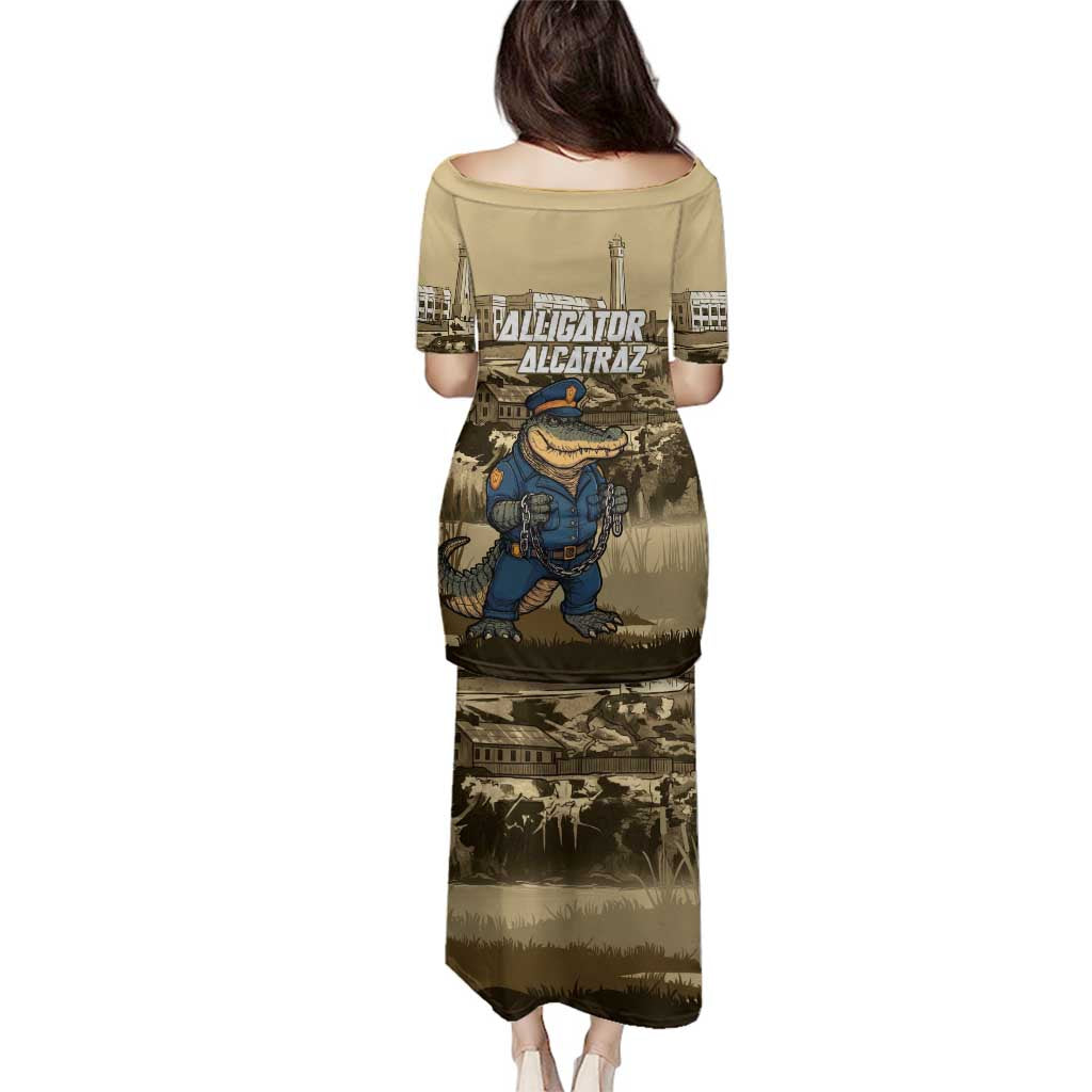 Alligator Alcatraz Family Matching Puletasi and Hawaiian Shirt Police Gator Rock Penitentiary - Wonder Print Shop
