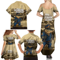 Alligator Alcatraz Family Matching Summer Maxi Dress and Hawaiian Shirt Police Gator Rock Penitentiary - Wonder Print Shop