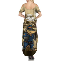 Alligator Alcatraz Family Matching Summer Maxi Dress and Hawaiian Shirt Police Gator Rock Penitentiary - Wonder Print Shop