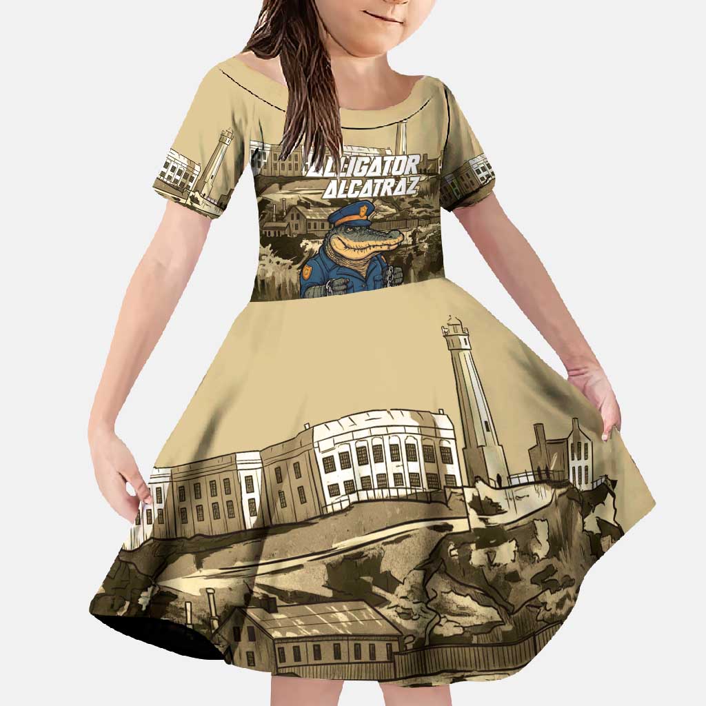 Alligator Alcatraz Family Matching Tank Maxi Dress and Hawaiian Shirt Police Gator Rock Penitentiary - Wonder Print Shop