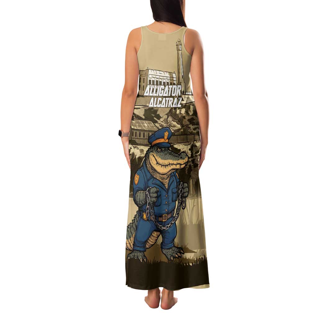 Alligator Alcatraz Family Matching Tank Maxi Dress and Hawaiian Shirt Police Gator Rock Penitentiary - Wonder Print Shop