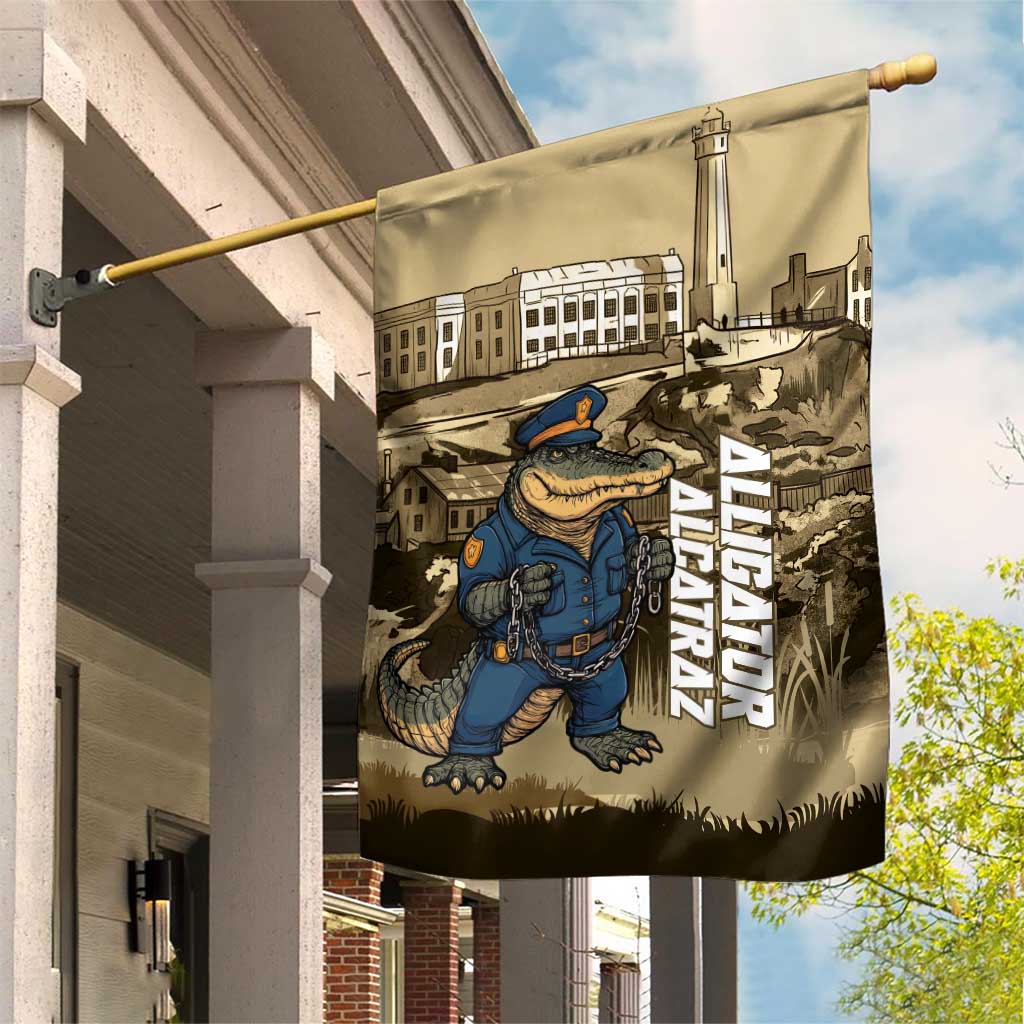 Alligator Alcatraz Garden Flag Police Gator Rock Penitentiary - Wonder Print Shop