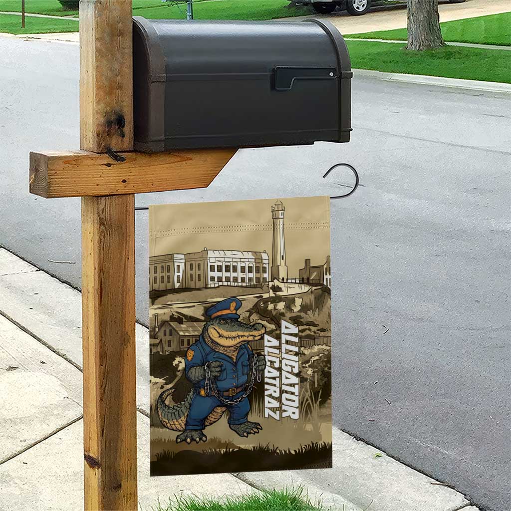 Alligator Alcatraz Garden Flag Police Gator Rock Penitentiary - Wonder Print Shop