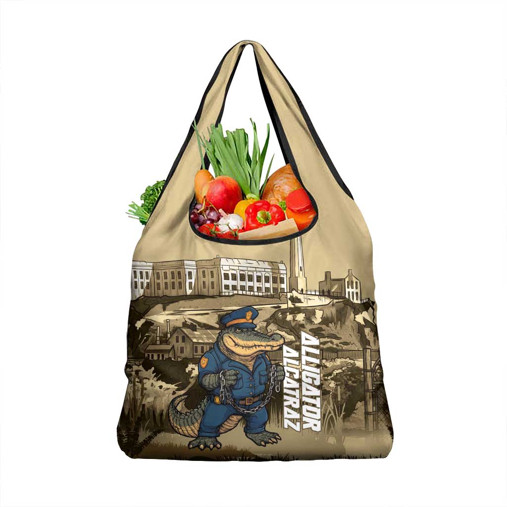 Alligator Alcatraz Grocery Bag Police Gator Rock Penitentiary - Wonder Print Shop