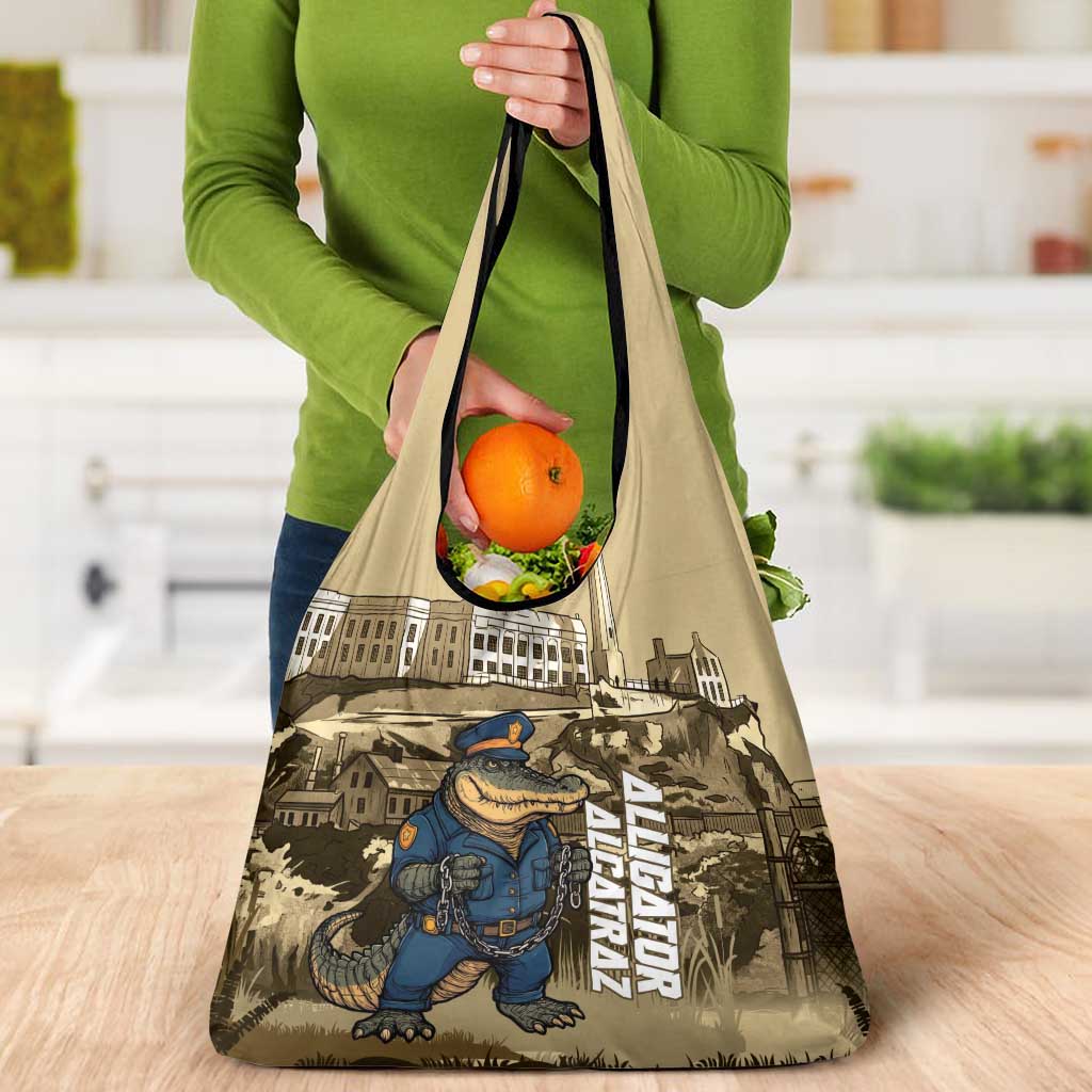 Alligator Alcatraz Grocery Bag Police Gator Rock Penitentiary - Wonder Print Shop