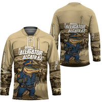 Alligator Alcatraz Hockey Jersey Police Gator Rock Penitentiary - Wonder Print Shop