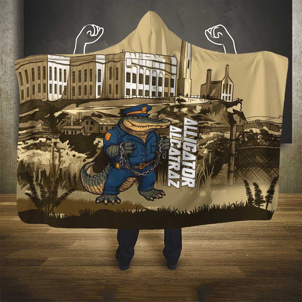 Alligator Alcatraz Hooded Blanket Police Gator Rock Penitentiary - Wonder Print Shop