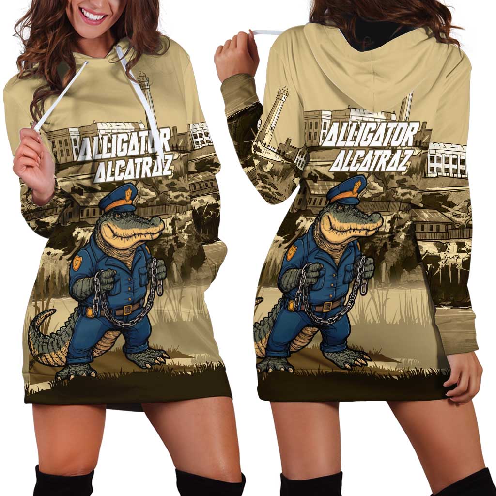 Alligator Alcatraz Hoodie Dress Police Gator Rock Penitentiary - Wonder Print Shop