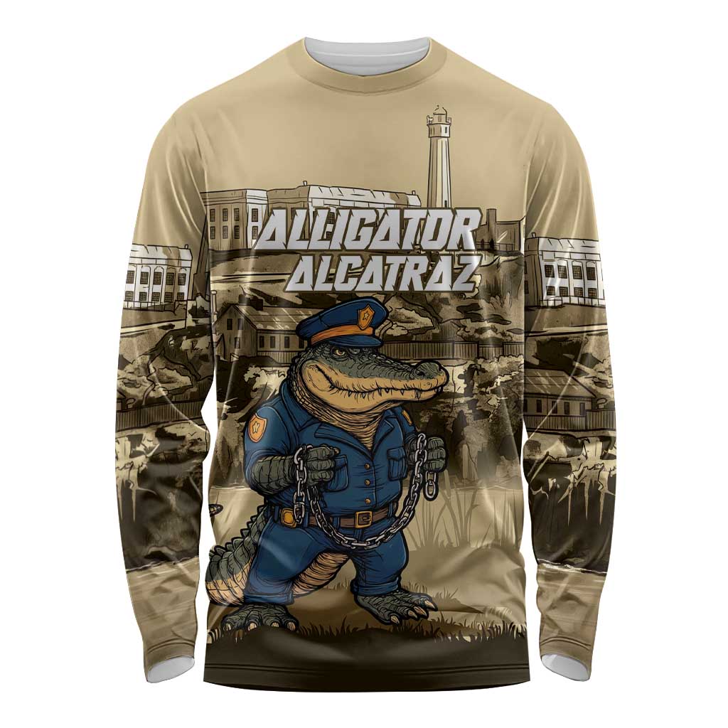 Alligator Alcatraz Long Sleeve Shirt Police Gator Rock Penitentiary - Wonder Print Shop