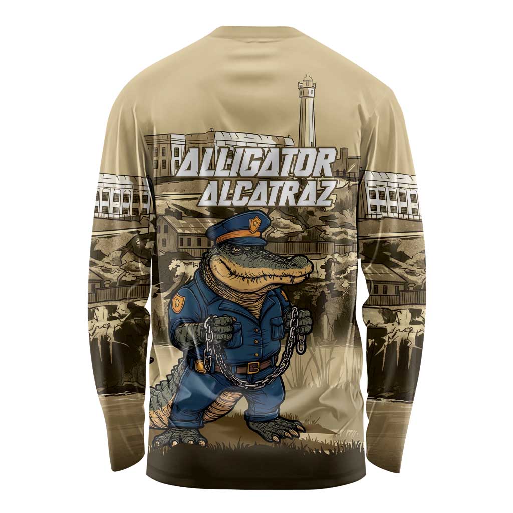 Alligator Alcatraz Long Sleeve Shirt Police Gator Rock Penitentiary - Wonder Print Shop