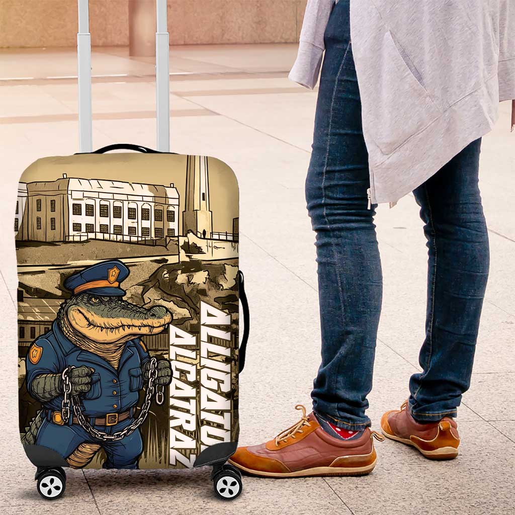 Alligator Alcatraz Luggage Cover Police Gator Rock Penitentiary - Wonder Print Shop