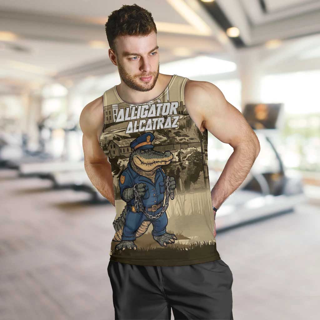 Alligator Alcatraz Men Tank Top Police Gator Rock Penitentiary - Wonder Print Shop