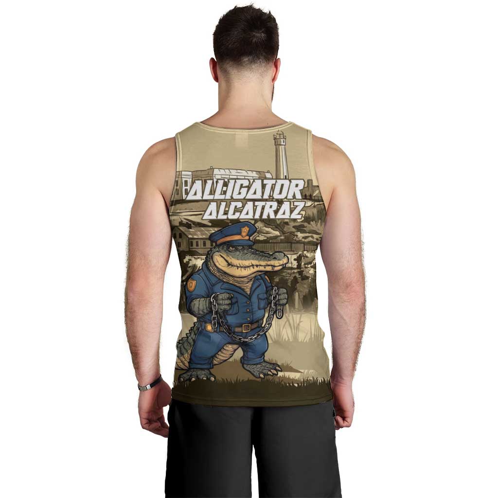Alligator Alcatraz Men Tank Top Police Gator Rock Penitentiary - Wonder Print Shop