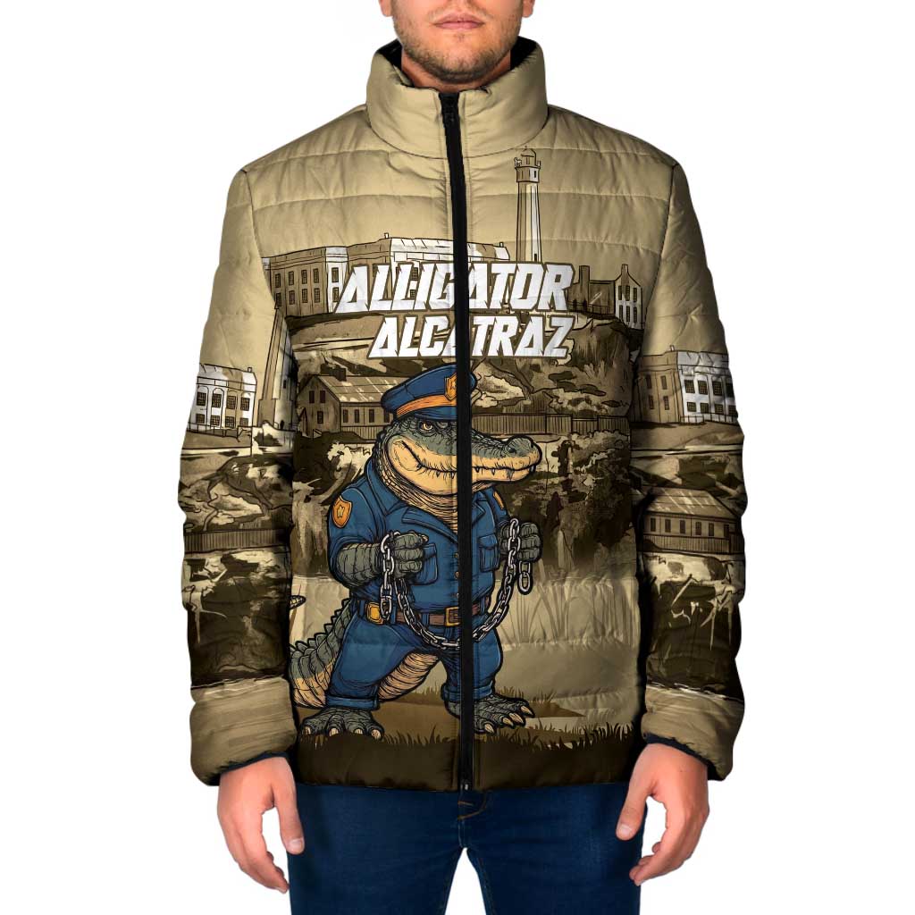Alligator Alcatraz Padded Jacket Police Gator Rock Penitentiary - Wonder Print Shop