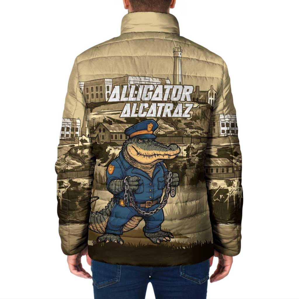 Alligator Alcatraz Padded Jacket Police Gator Rock Penitentiary - Wonder Print Shop