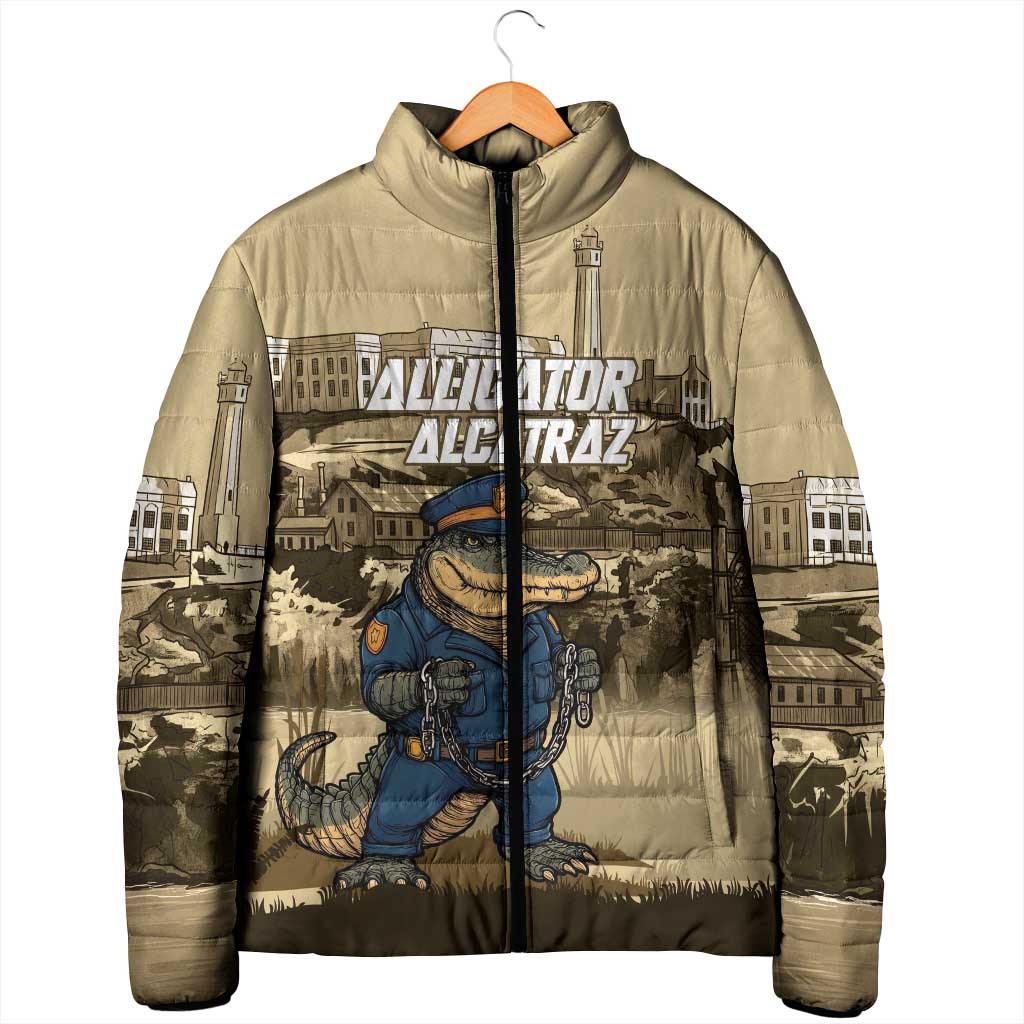 Alligator Alcatraz Padded Jacket Police Gator Rock Penitentiary - Wonder Print Shop