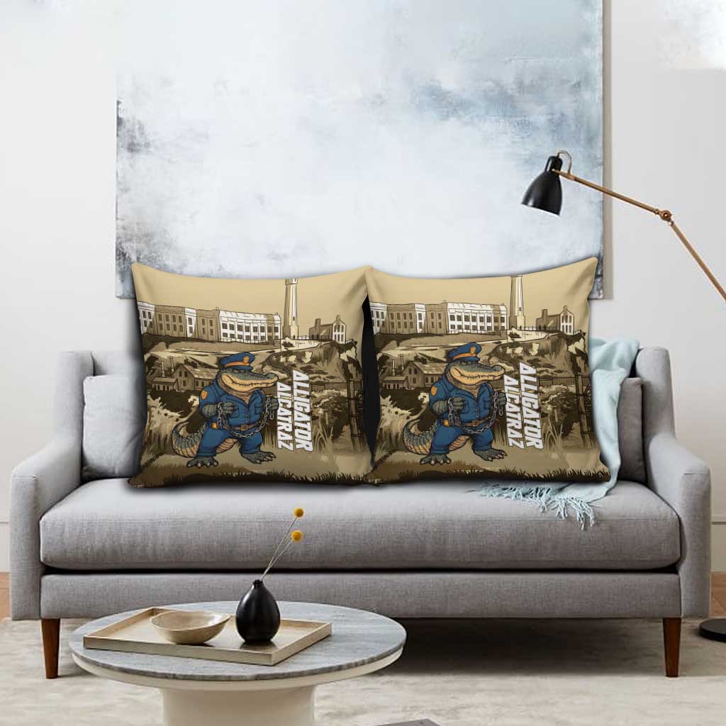 Alligator Alcatraz Pillow Cover Police Gator Rock Penitentiary - Wonder Print Shop