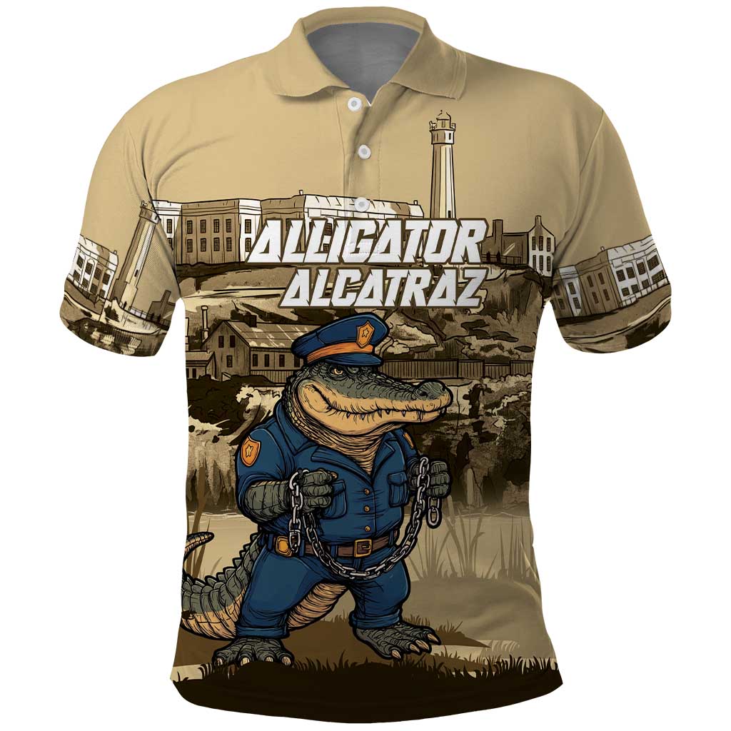 Alligator Alcatraz Polo Shirt Police Gator Rock Penitentiary - Wonder Print Shop
