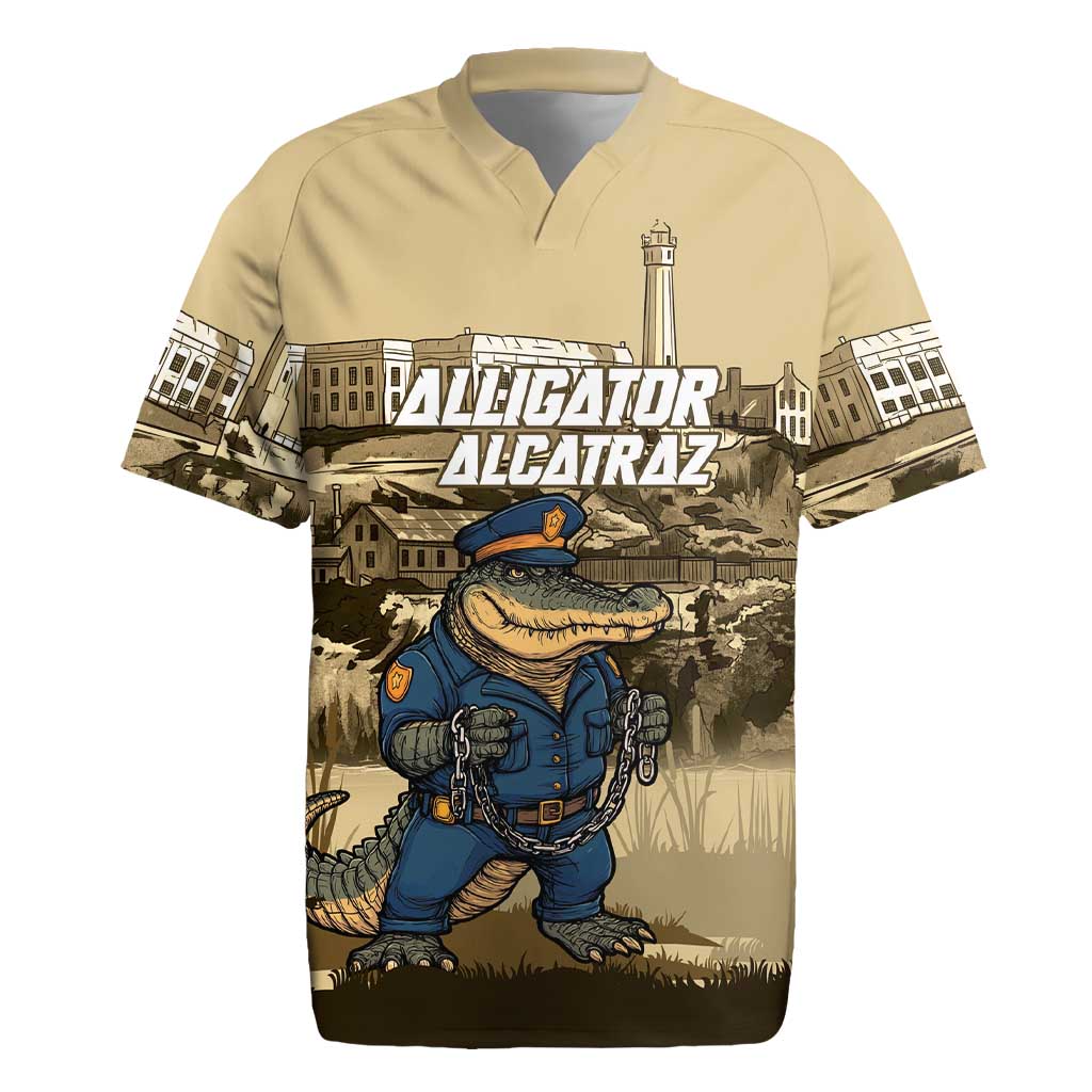 Alligator Alcatraz Rugby Jersey Police Gator Rock Penitentiary - Wonder Print Shop
