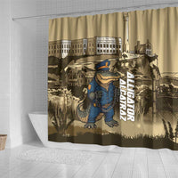 Alligator Alcatraz Shower Curtain Police Gator Rock Penitentiary - Wonder Print Shop